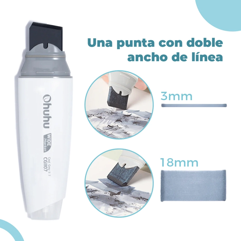 OHUHU MARCADORES ALCOHOL PUNTA EXTRA ANCHA 6 TONOS SKYGLASS - 2
