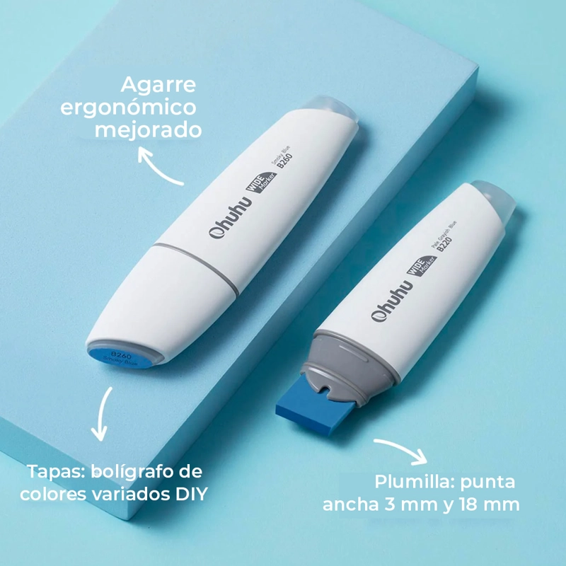 OHUHU MARCADORES ALCOHOL PUNTA EXTRA ANCHA 6 TONOS SKYGLASS - 4