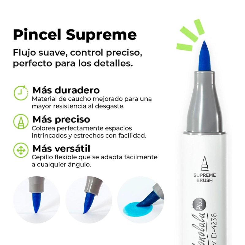 OHUHU 36 MARCADORES DE ALCOHOL PINCEL SUPREME Y BISELADA - 2