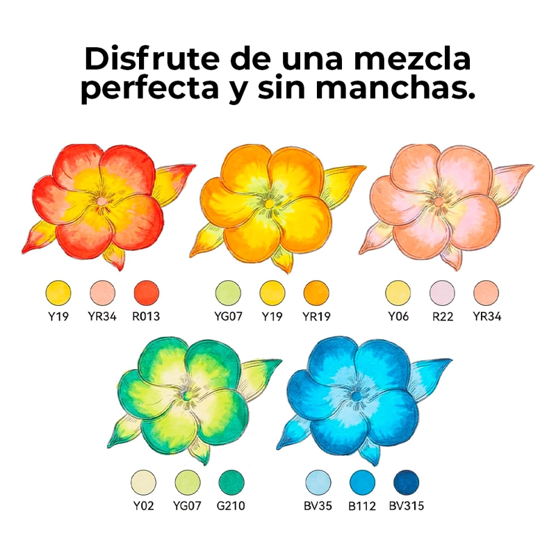 OHUHU 36 MARCADORES DE ALCOHOL PINCEL SUPREME Y BISELADA - 9