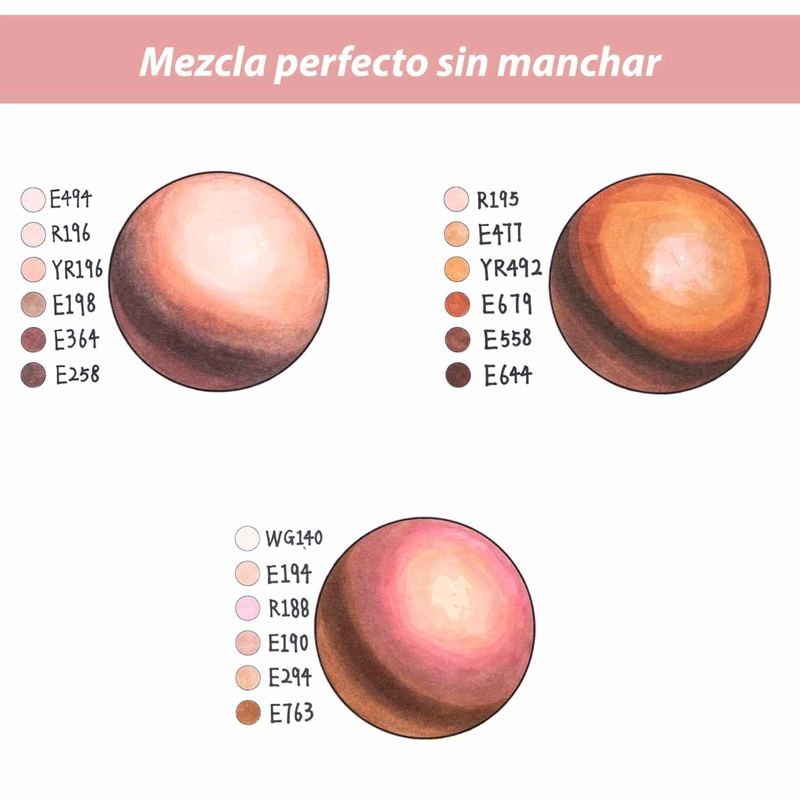 OHUHU 24 MARCADORES ALCOHOL TONOS PIEL FINA&BISELADA DELGADA - 6
