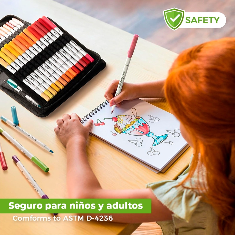 OHUHU 60 MARCADORES AGUA PUPE PAPERFRIENDLY PINCEL TIRALINEA - 8