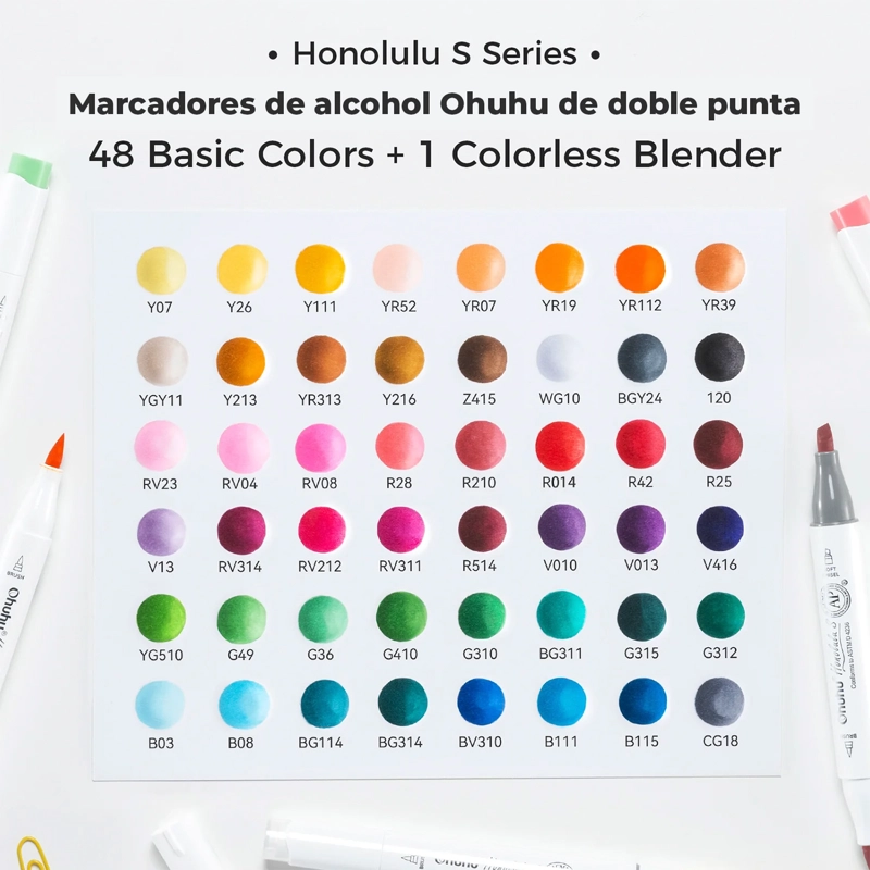 OHUHU 48 MARCADORES ALCOHOL HONOLULU S PINCEL&BISELADASUAVE - 3