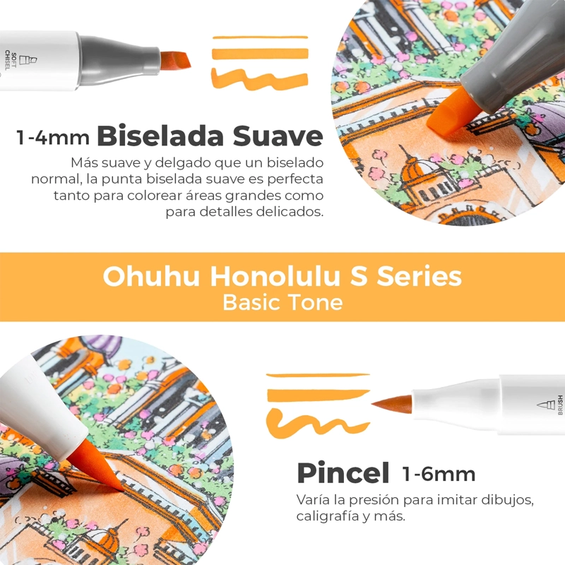 OHUHU 48 MARCADORES ALCOHOL HONOLULU S PINCEL&BISELADASUAVE - 4