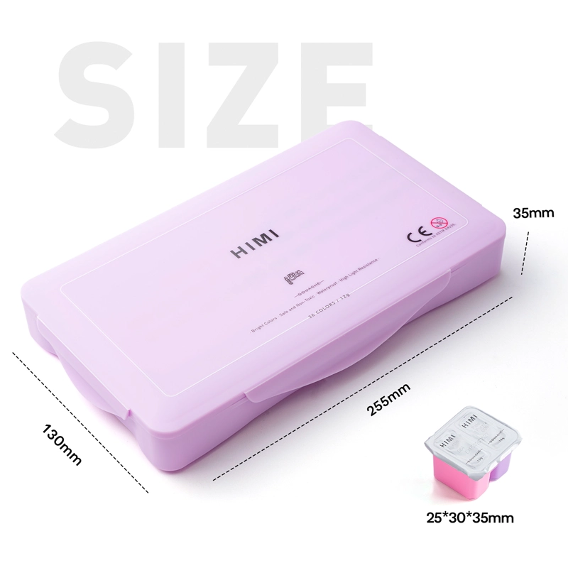 HIMI SET GOUACHE 36 COLORES TWIN CUP 12G + 3 PINCELES MORADO - 2