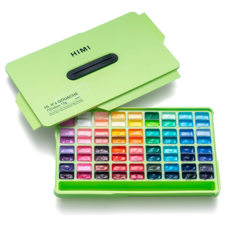 HIMI SET GOUACHE 72 COLORES TWIN CUP 12G VERDE MANZANA - 2