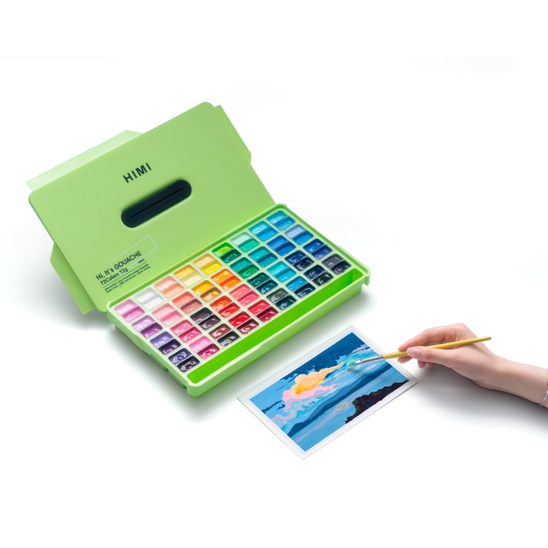 HIMI SET GOUACHE 72 COLORES TWIN CUP 12G VERDE MANZANA - 6