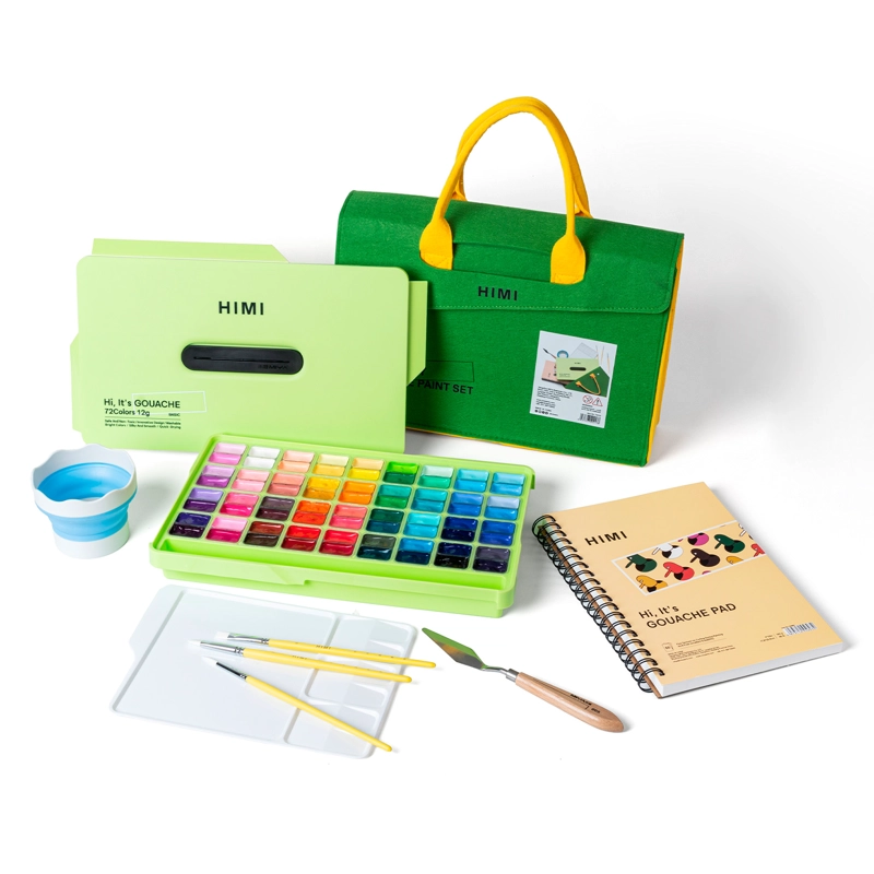 HIMI SET GOUACHE 72 COLORES 12G CON MALETIN + 6 ACCESORIOS - 2