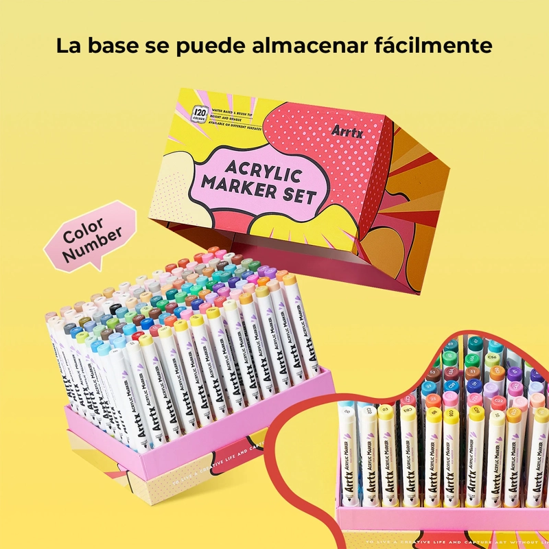 ARRTX 120 MARCADORES ACRILICOS PUNTA PINCEL 120A - ANIME - 4