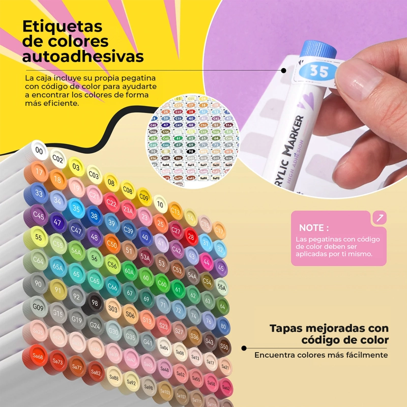 ARRTX 120 MARCADORES ACRILICOS PUNTA PINCEL 120A - ANIME - 6