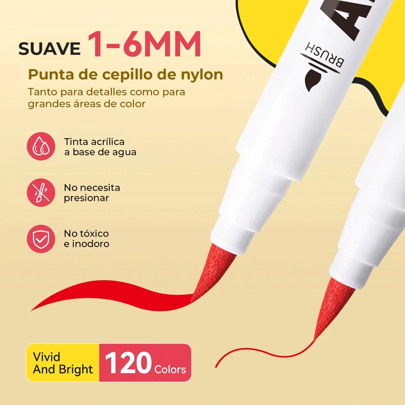 ARRTX 120 MARCADORES ACRILICOS PUNTA PINCEL 120A - ANIME - 7