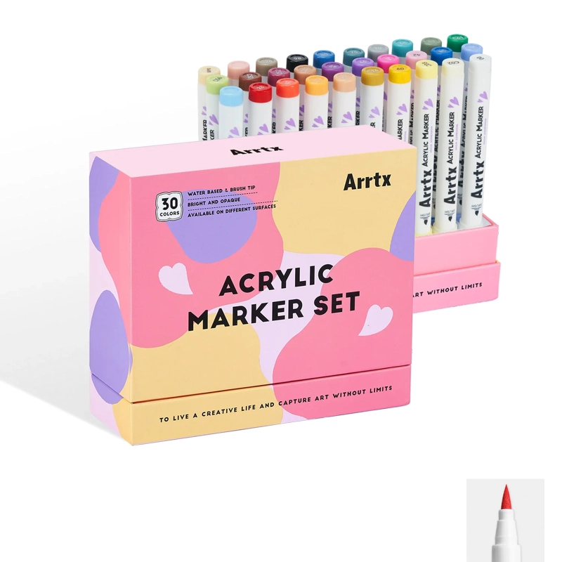 ARRTX 30 MARCADORES ACRILICOS PUNTA PINCEL 30D - 1