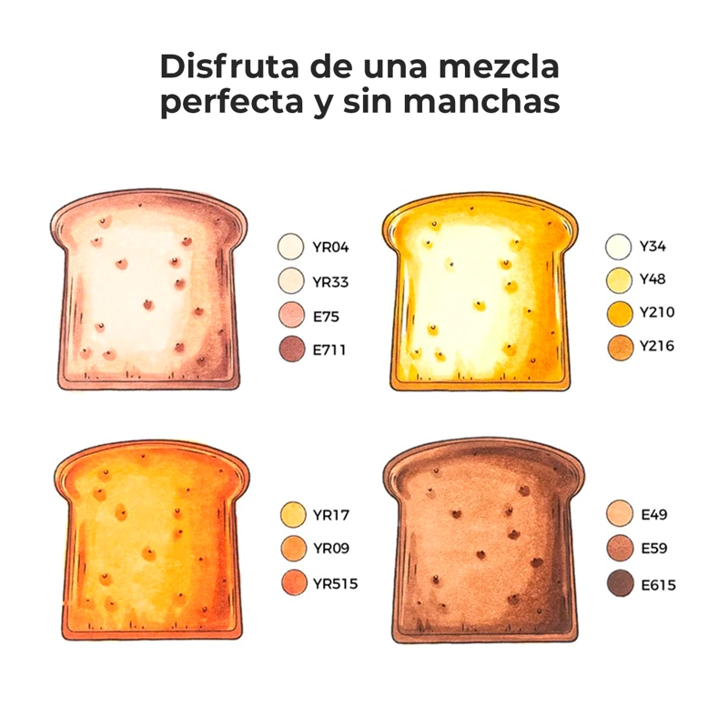OHUHU 24 MARCADORES ALCOHOL TONOS PIEL PINCEL & BISELADA - 5