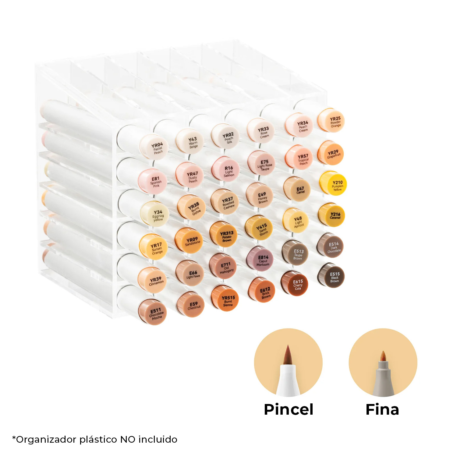 OHUHU 36 MARCADORES BASE ALCOHOL TONOS PIEL PINCEL & FINA - 1