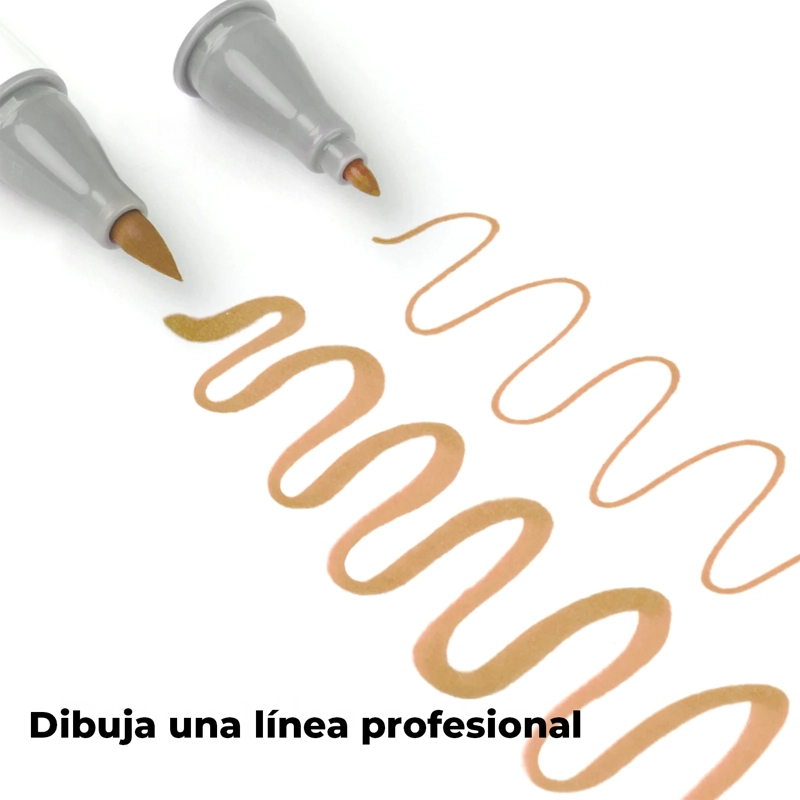 OHUHU 36 MARCADORES BASE ALCOHOL TONOS PIEL PINCEL & FINA - 6