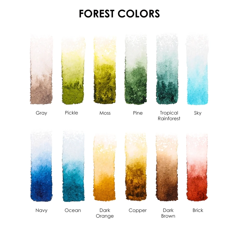 GRABIE SET ACUARELA DE BOLSILLO +PINCEL 12 COLORES DE BOSQUE - 3