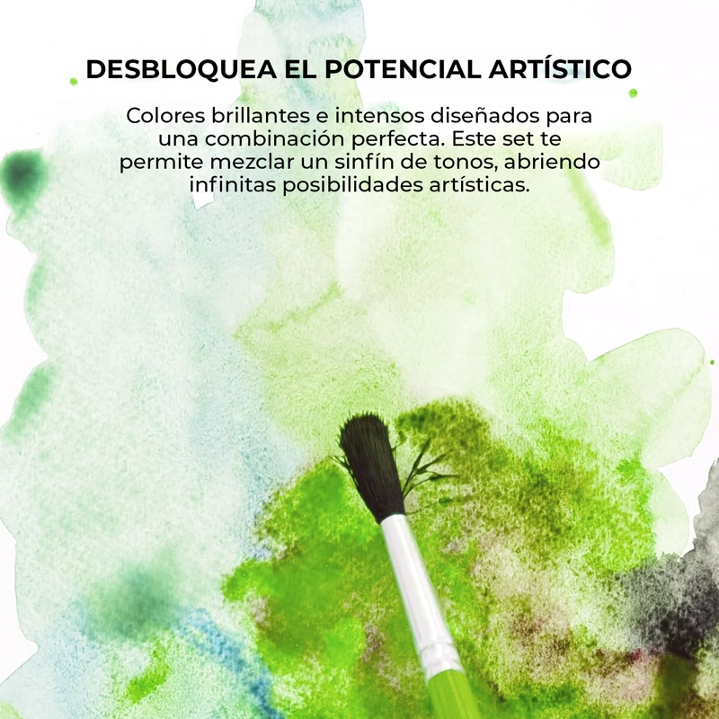 GRABIE SET ACUARELA DE BOLSILLO +PINCEL 12 COLORES DE BOSQUE - 7