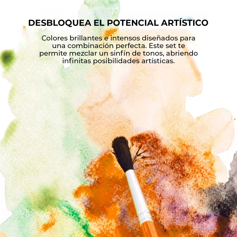 GRABIE SET ACUARELA DE BOLSILLO + PINCEL 12 COLORES OTOÑALES - 7