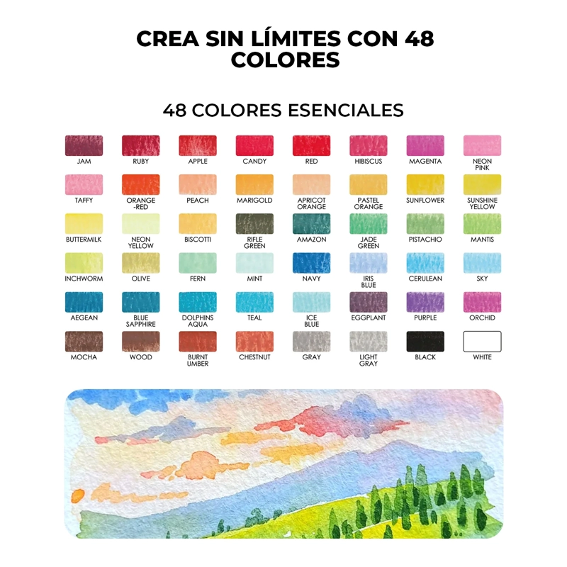 GRABIE SET DE ACUARELA TODO EN UNO DE 48 COLORES - 2