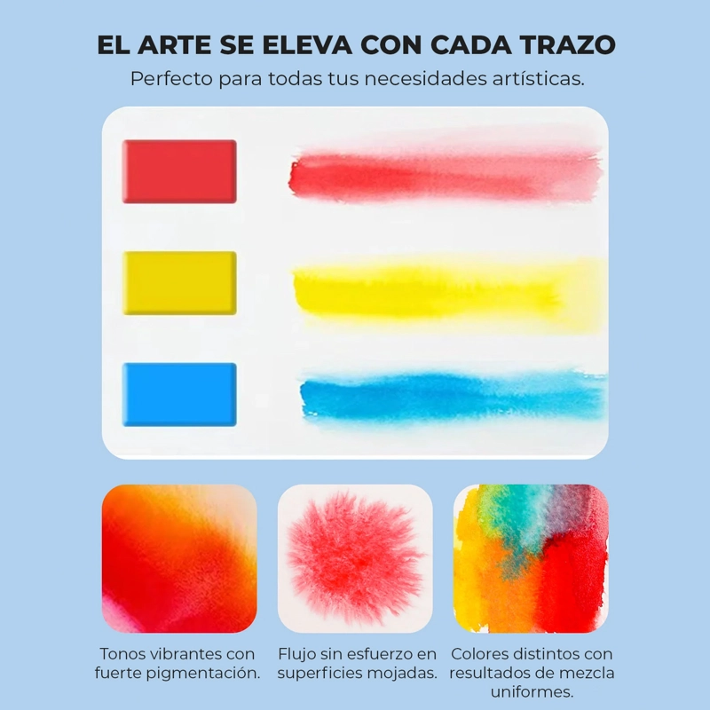 GRABIE SET DE ACUARELA PLEGABLE DE 56 COLORES CON PINCEL - 6