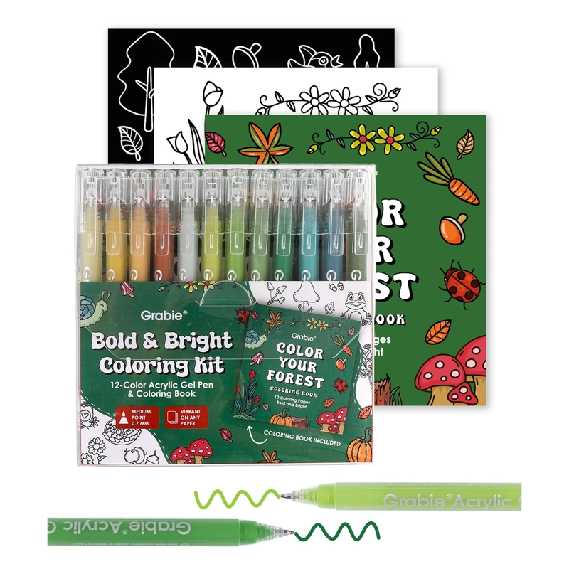 KIT BOLD & BRIGHT 12 BOLIGRAFOS + BLOC COLORES DEL BOSQUE - 1
