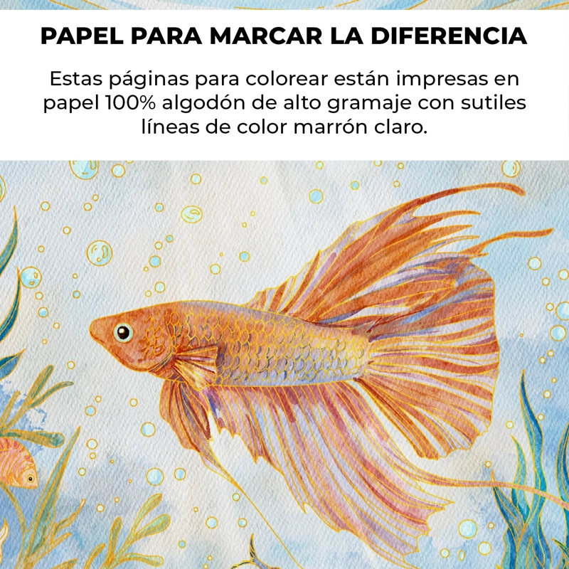 LIBRO ACUARELA COLOREAR 100% ALGODON 15 HOJAS A5 300G OCEANO - 4