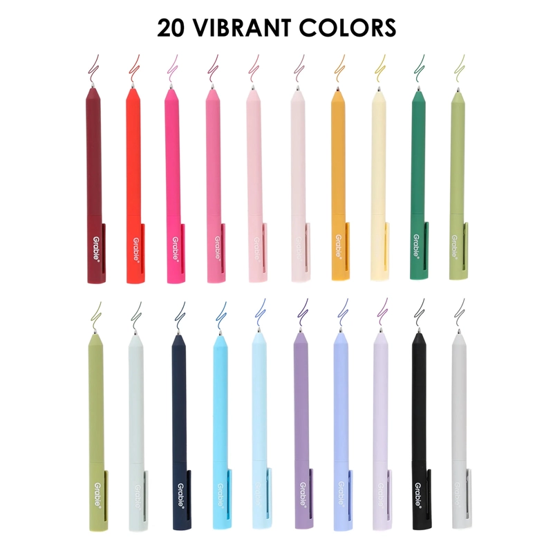 GRABIE SET DE 20 BOLIGRAFOS DE GEL RETRACTILES DE COLORES - 3