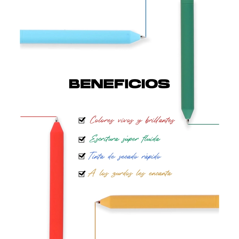 GRABIE SET DE 20 BOLIGRAFOS DE GEL RETRACTILES DE COLORES - 4