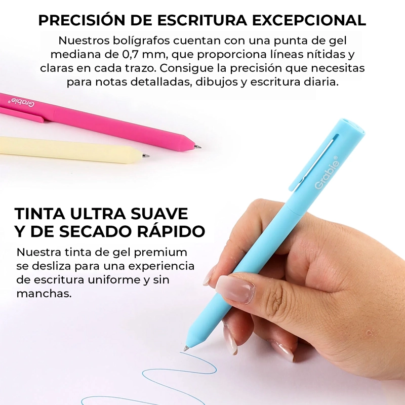 GRABIE SET DE 20 BOLIGRAFOS DE GEL RETRACTILES DE COLORES - 5