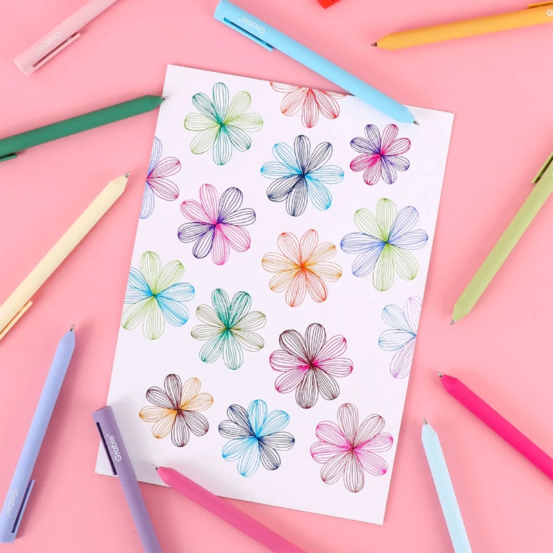 GRABIE SET DE 20 BOLIGRAFOS DE GEL RETRACTILES DE COLORES - 7