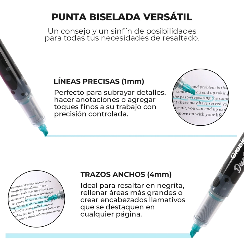 GRABIE SET DE 10 DESTACADORES DUOMARK 2 EN 1, 20 COLORES - 5