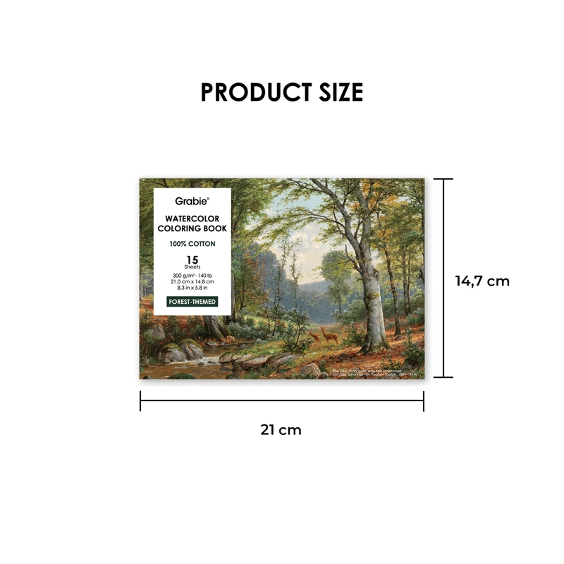 LIBRO ACUARELA COLOREAR 100% ALGODON 15 HOJAS A5 300G BOSQUE - 2