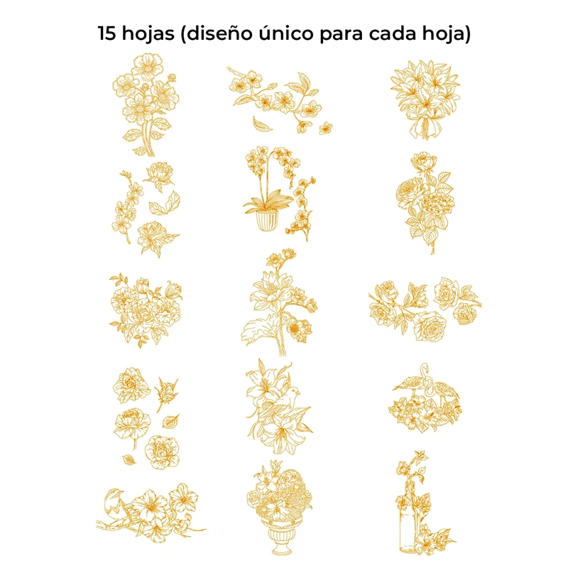 LIBRO ACUARELA COLOREAR 100% ALGODON 15 HOJAS A5 300G FLORAL - 3