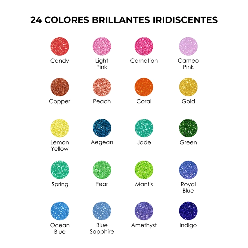 GRABIE 24 MARCADORES ACRILICOS JUMBO CON GLITTER PUNTA 3MM - 2