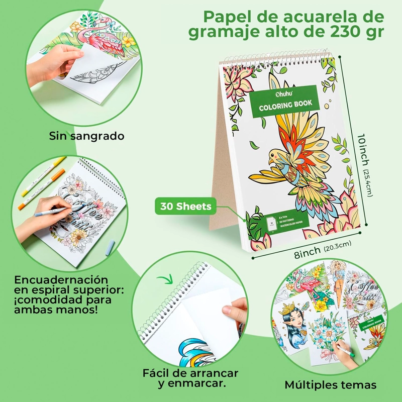 OHUHU 40 MARCADORES PAPERFRIENDLY +LIBRO DE COLOREAR 30HOJAS - 5