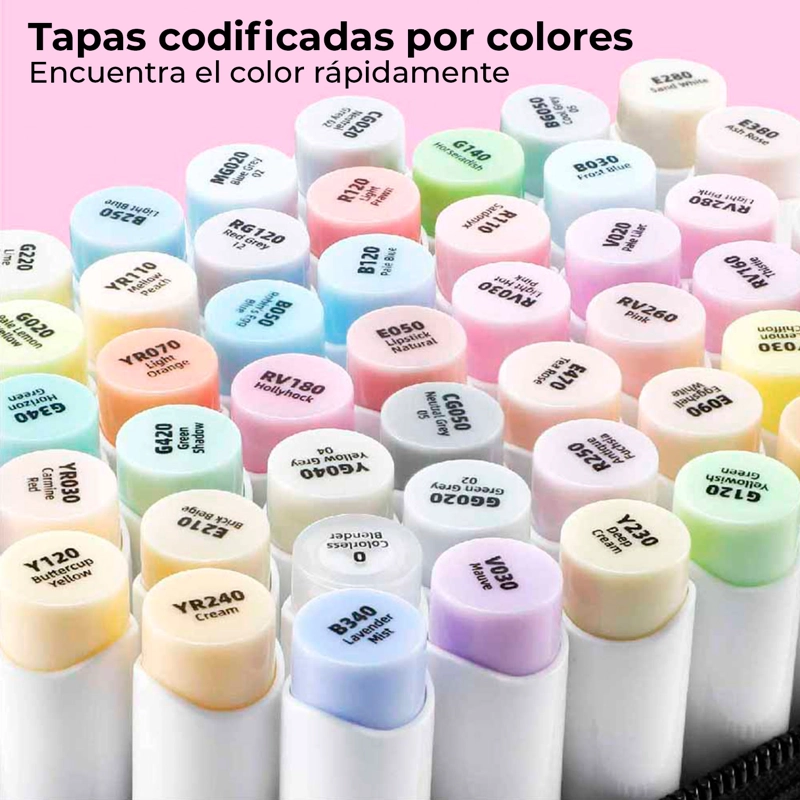 OHUHU 48 MARCADORES ALCOHOL PASTEL SWEETNESS PINCEL&BISELADA - 6