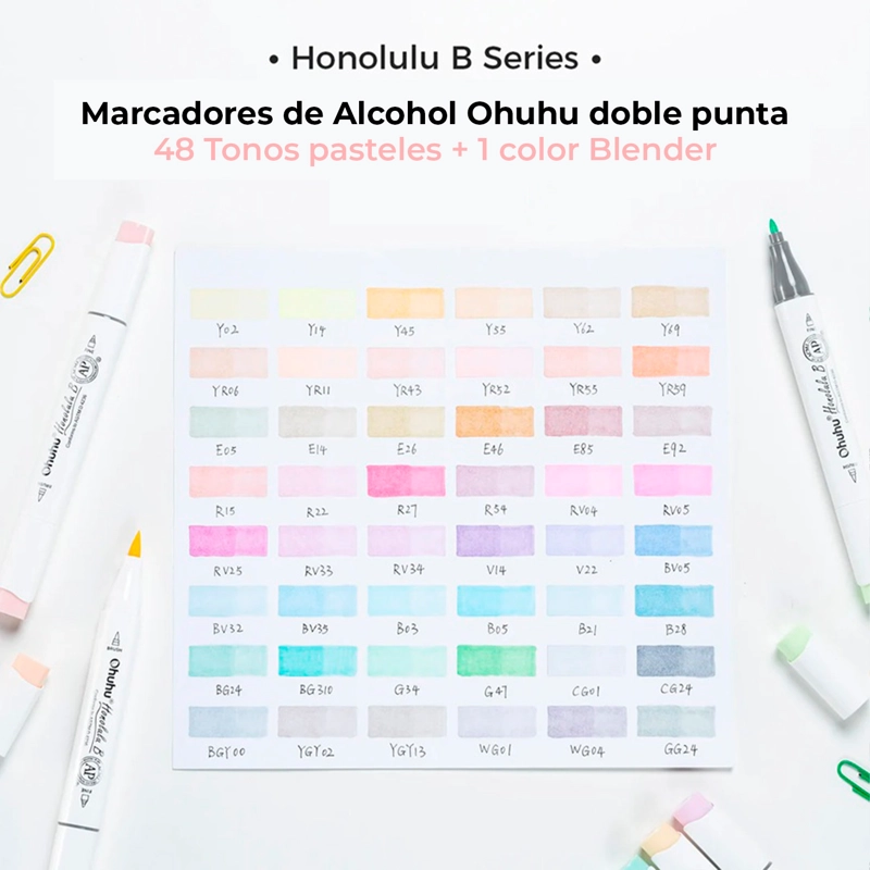 OHUHU 48 MARCADORES DE ALCOHOL PASTEL SWEETNESS PINCEL&FINA - 2
