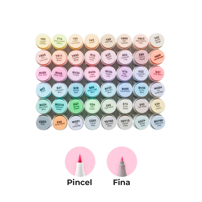 OHUHU 48 MARCADORES DE ALCOHOL PASTEL SWEETNESS PINCEL&FINA - 3