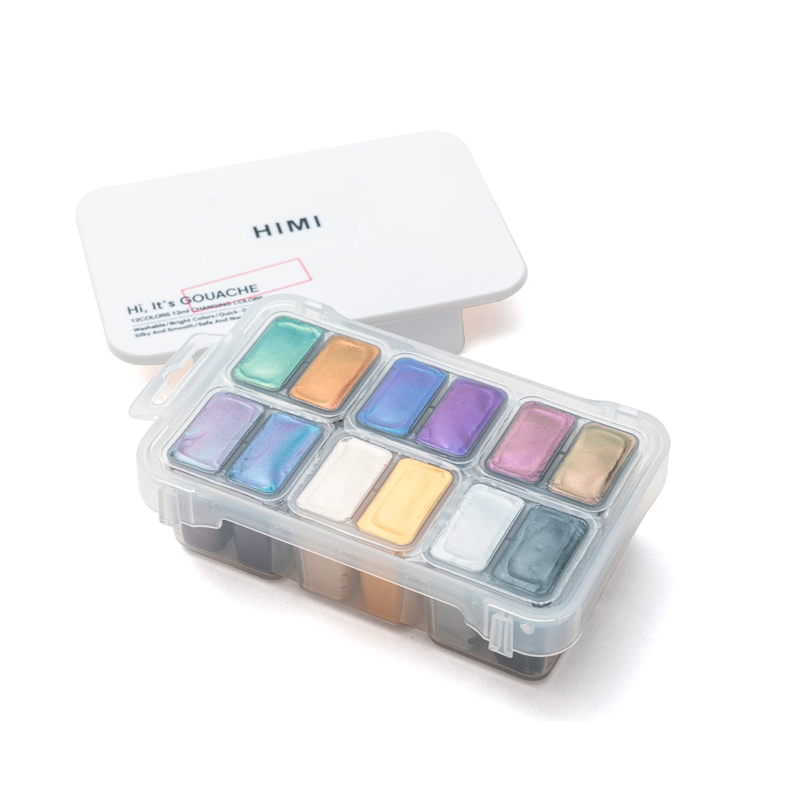 HIMI SET GOUACHE 12 COLORES 12ML (8 CAMALEON Y 4 METALICOS) - 1