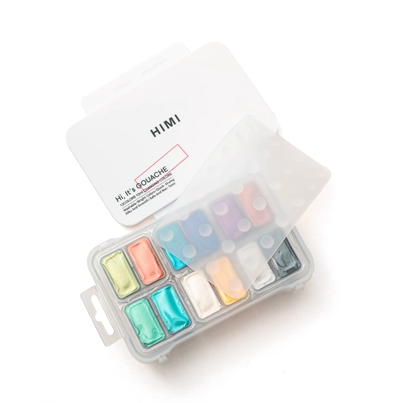 HIMI SET GOUACHE 12 COLORES 12ML (8 CAMALEON Y 4 METALICOS) - 6