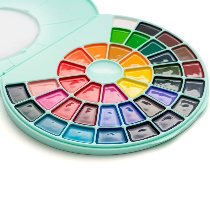 HIMI SET DE ACUARELA SEMI HUMEDA 38 COLORES (ESTUCHE VERDE) - 2