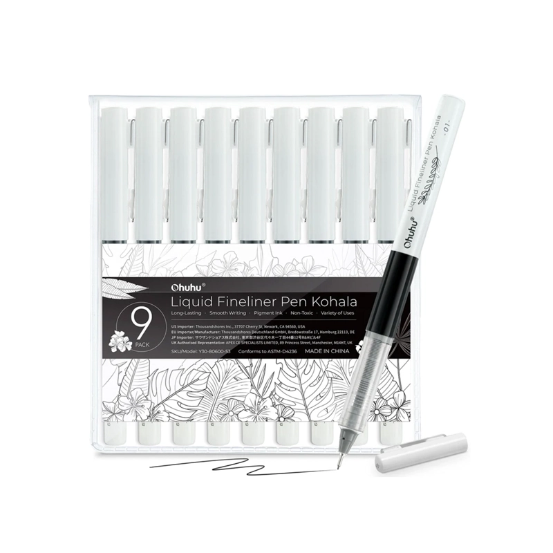 OHUHU SET DE 9 TIRALINEAS COLOR NEGRO KOHALA PUNTAS VARIADAS - 1
