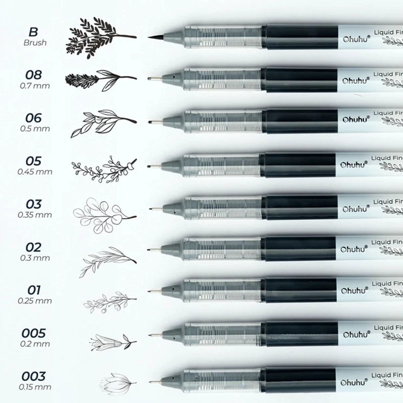 OHUHU SET DE 9 TIRALINEAS COLOR NEGRO KOHALA PUNTAS VARIADAS - 2