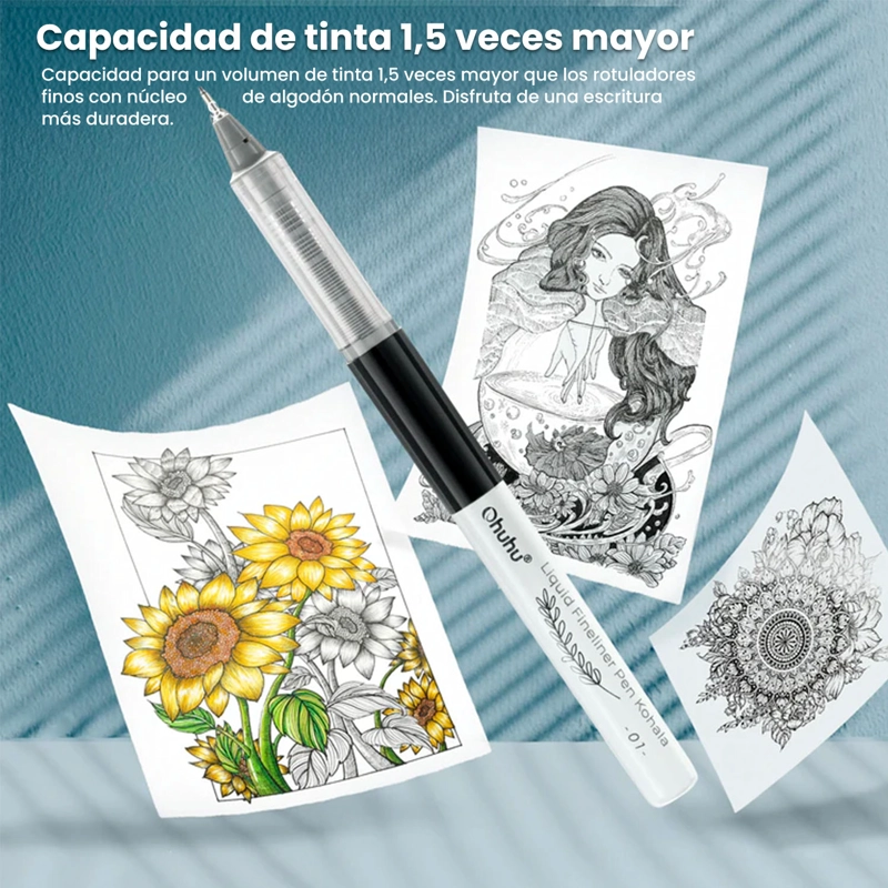 OHUHU SET DE 9 TIRALINEAS COLOR NEGRO KOHALA PUNTAS VARIADAS - 3