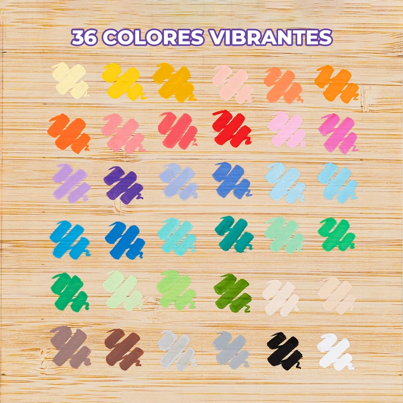 OHUHU 36 MARCADORES ACRILICOS TOP PUMP WAIKIKI PUNTA PINCEL - 5