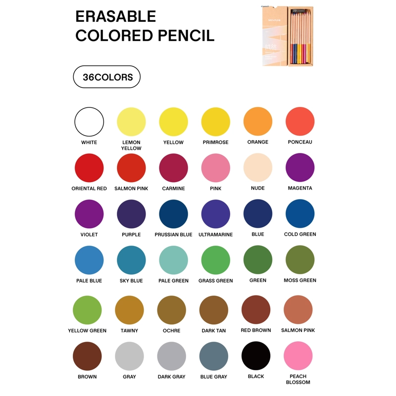 MIYA LAPICES DE COLOR BORRABLE 36 COLORES - 2