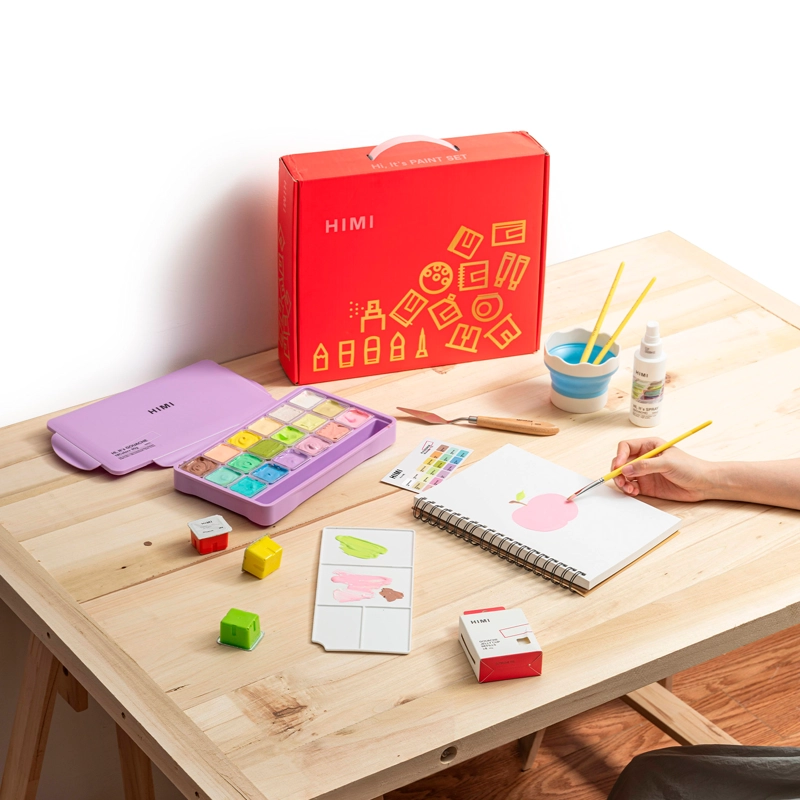 HIMI KIT PORTATIL GOUACHE 18*30G TONOS PASTEL +13 ACCESORIOS - 6