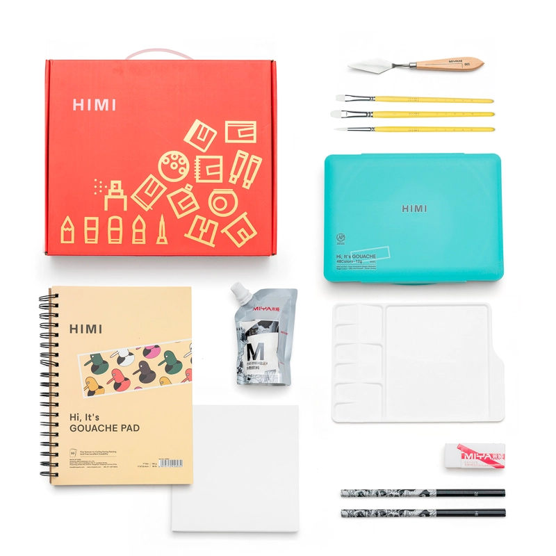 HIMI KIT PORTATIL GOUACHE 48 COLORES 12G + 12 ACCESORIOS - 2
