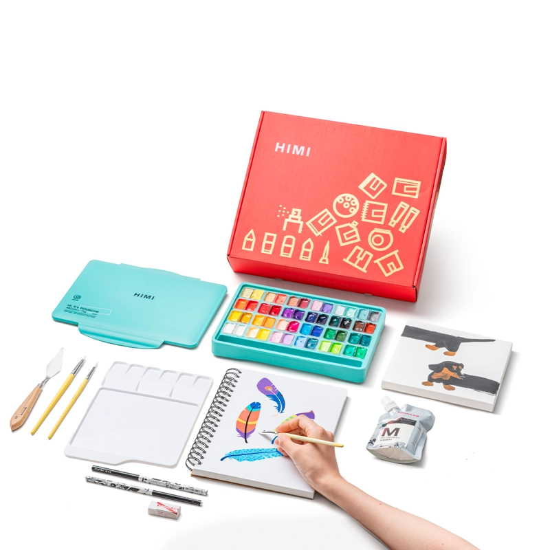 HIMI KIT PORTATIL GOUACHE 48 COLORES 12G + 12 ACCESORIOS - 3
