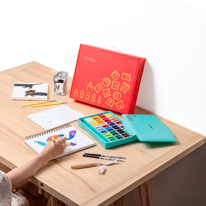 HIMI KIT PORTATIL GOUACHE 48 COLORES 12G + 12 ACCESORIOS - 6